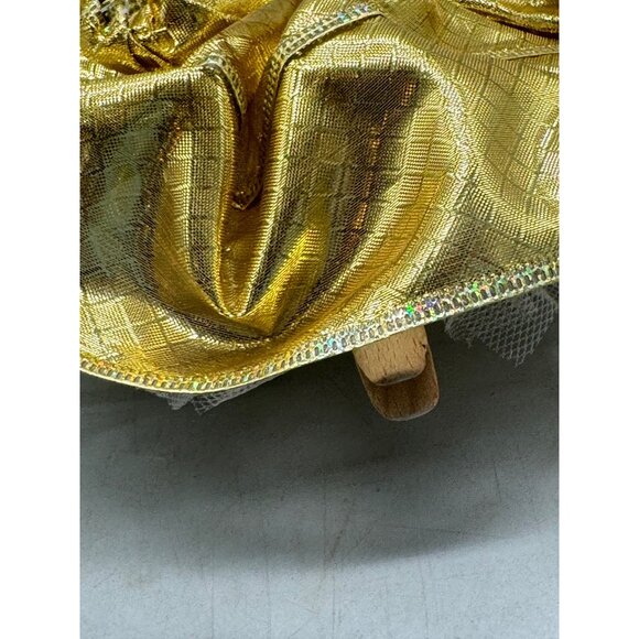 Handmade Golden Angel Christmas Tree Ornement With Glitter Accents & Holly READ - Picture 5 of 8